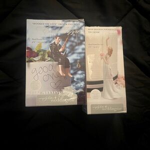 Bride and Groom Cake Topper Set